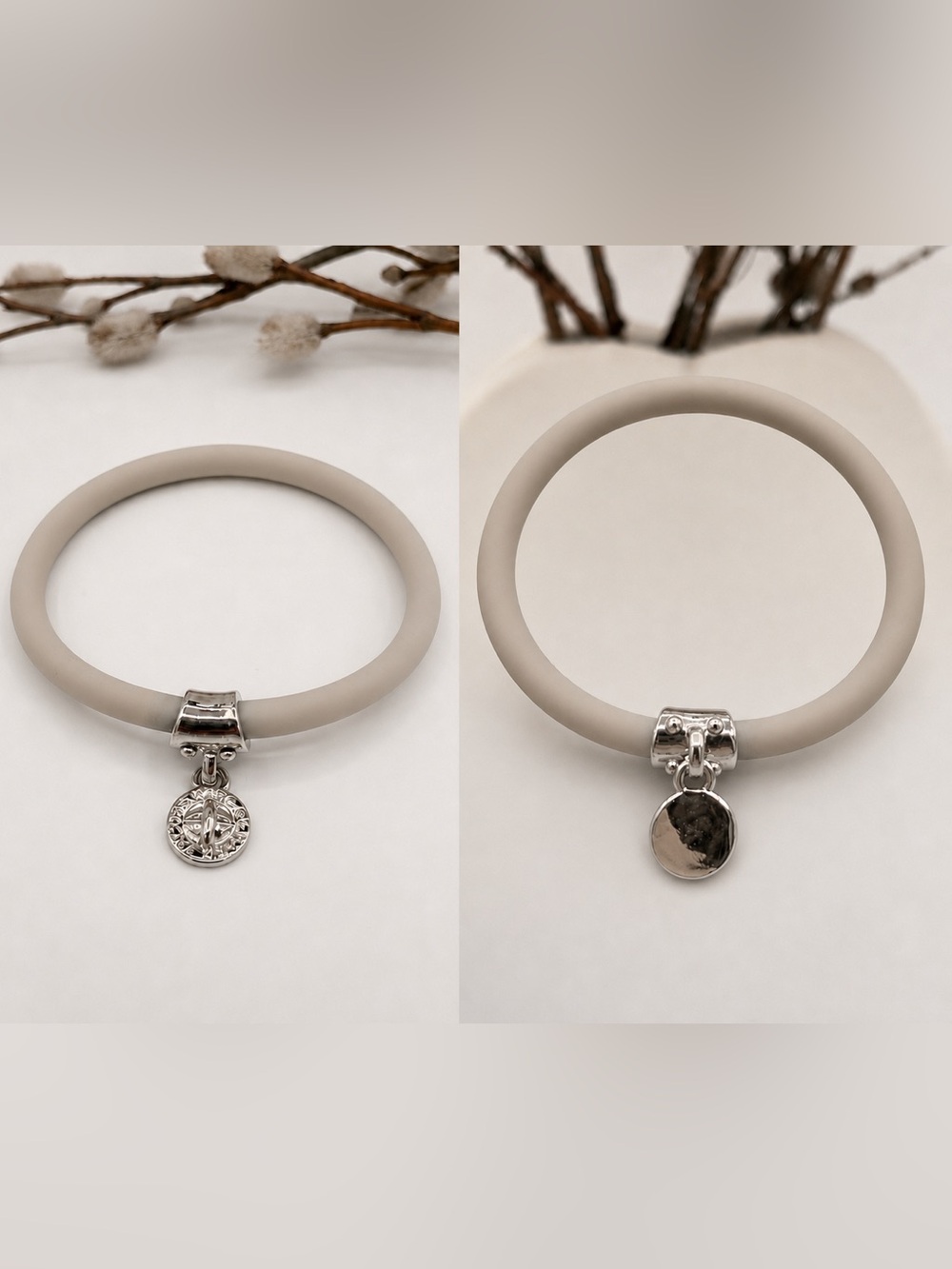 Marc Jacobs Silicone Charm Bracelet | Cream & Silver Tone✨✨